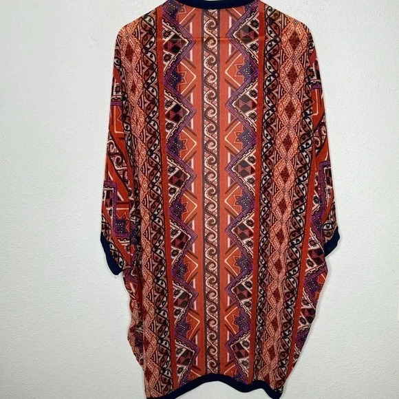 Red Camel Large boho gypsy orange/blue kimono - Picture 3 of 5